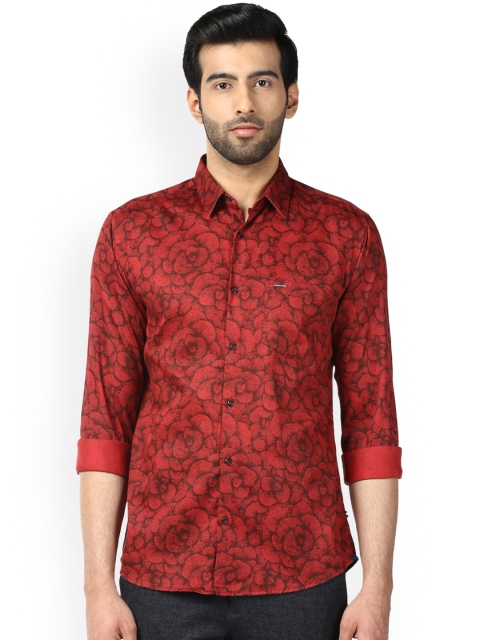 

Park Avenue Men Red Slim Fit Printed Casual Shirt