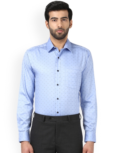 

Park Avenue Men Blue Printed Formal Shirt