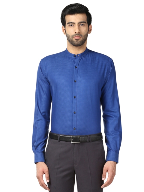 

Park Avenue Men Blue Slim Fit Self Design Formal Shirt