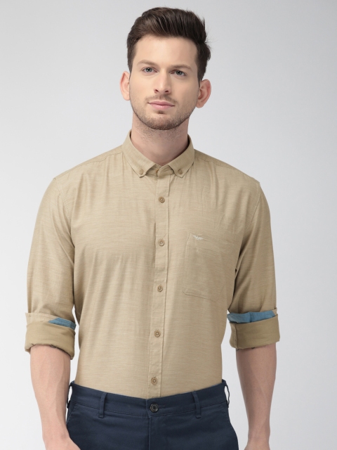 

Park Avenue Men Beige Slim Fit Solid Casual Shirt