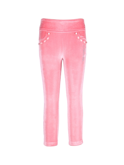 

CUTECUMBER Girls Peach-Coloured Ankle-Length Leggings