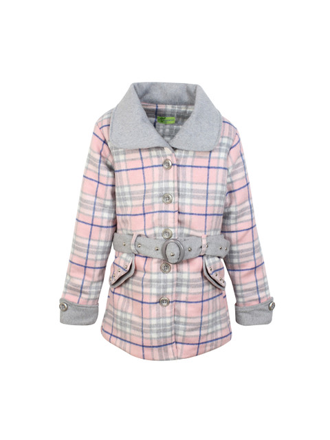 

CUTECUMBER Girls Pink & Grey Checked Tailored Jacket