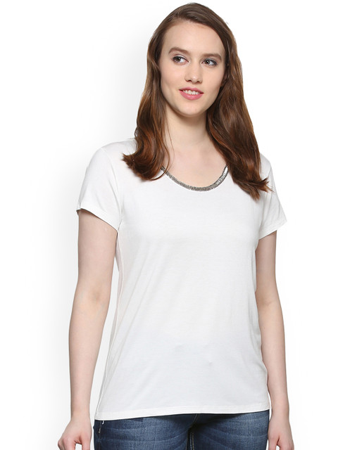 

Allen Solly Woman White Solid Handloom Top