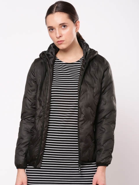 

ether Women Black Solid Padded Jacket