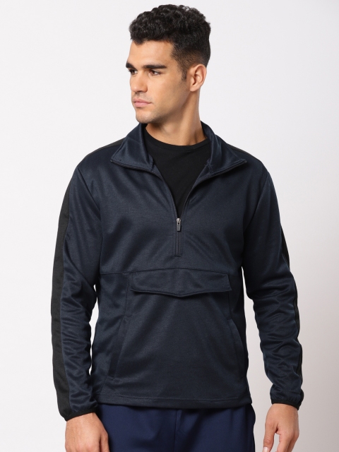 

ether Men Navy Blue Solid Sweatshirt