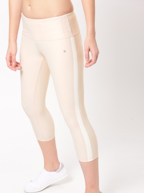 

ether e+ Women Peach Solid Activewear e-Dry Tights