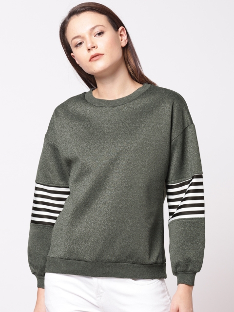 

ether Women Charcoal Grey Solid Sweatshirt