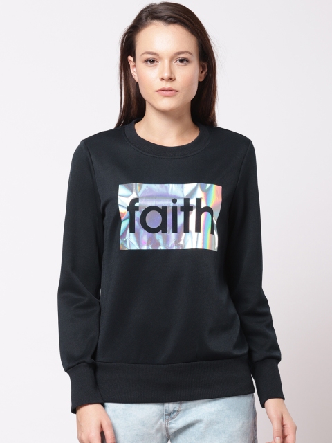 

ether Women Navy Blue Printed Sweatshirt