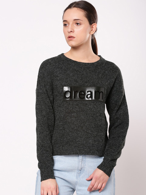 

ether Women Grey Printed Pullover