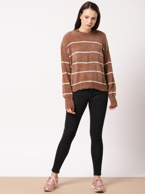 

ether Women Rust Striped Pullover