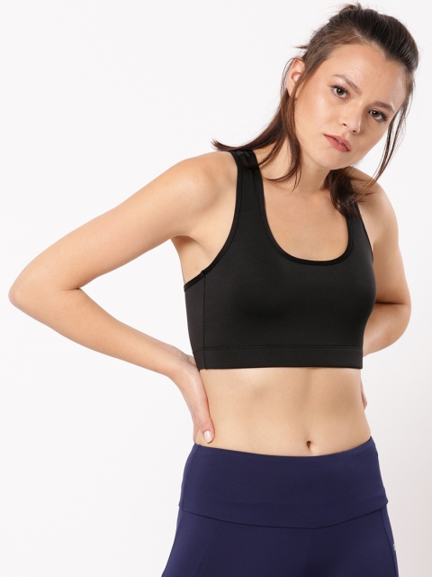 

ether e+ Black Solid Non-Wired Lightly Padded Sports Bra
