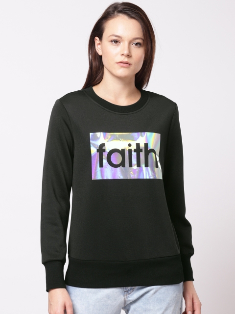 

ether Women Black Printed Sweatshirt