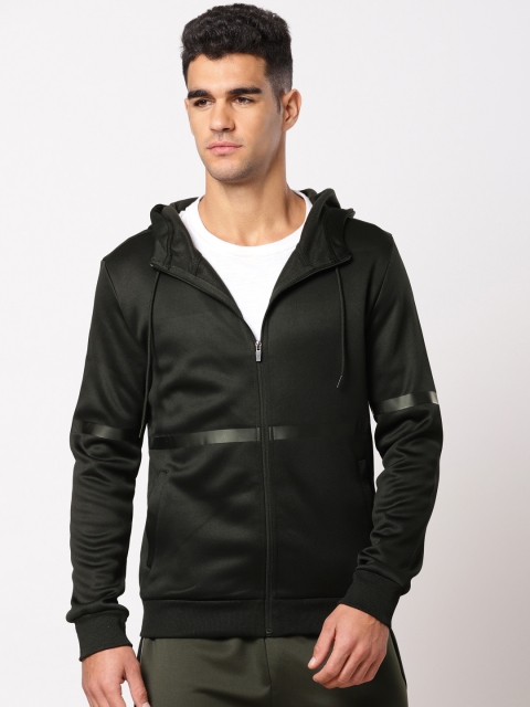 

ether Men Black Solid Hooded Sweatshirt