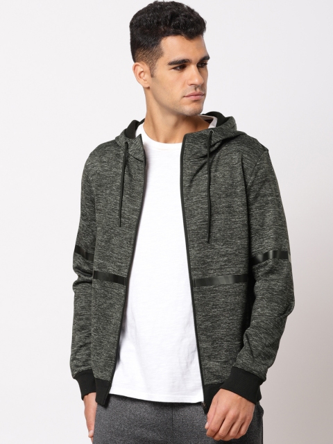 

ether Men Charcoal Grey Solid Hooded Sweatshirt