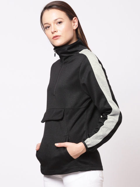 

ether Women Black Solid Sweatshirt