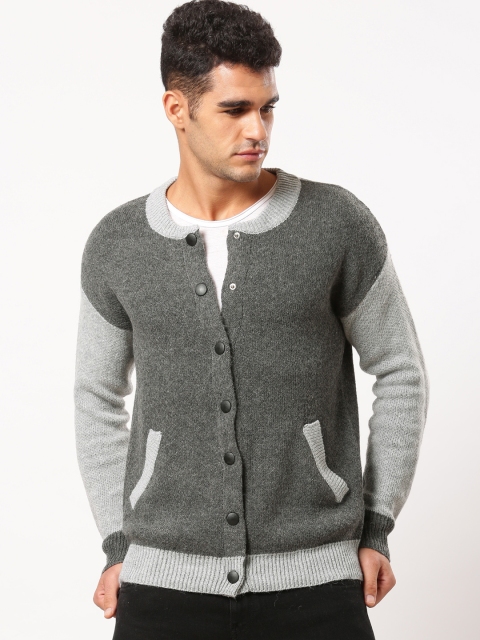 

ether Men Grey Solid Cardigan