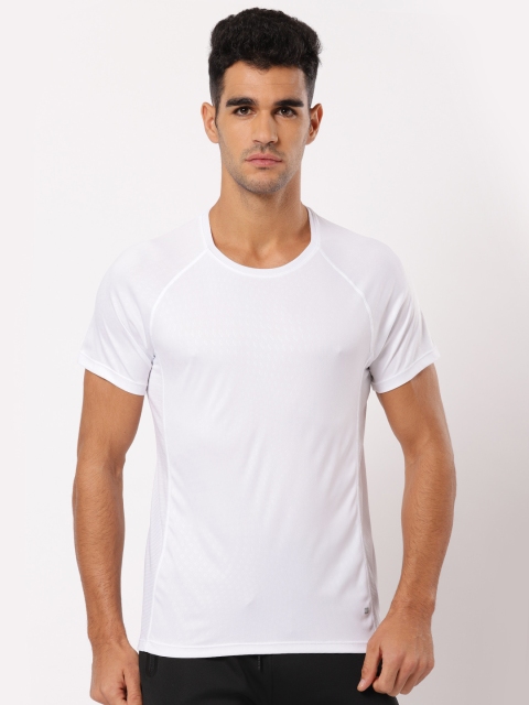 

ether e+ Men White Self-Design Activewear e-Dry T-shirt