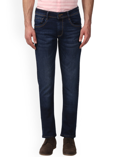 

Park Avenue Men Navy Blue Tapered Fit Mid-Rise Clean Look Stretchable Jeans