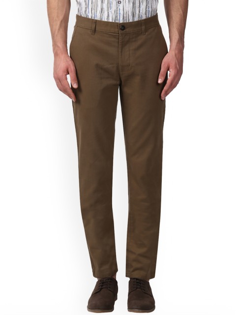 

Park Avenue Men Brown Solid Regular Trousers