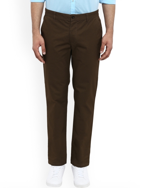 

Park Avenue Men Brown Tapered Fit Printed Regular Trousers