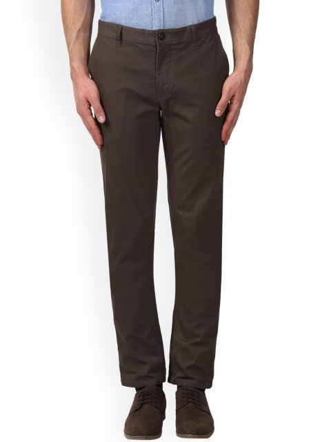 

Park Avenue Men Brown Tapered Fit Solid Regular Trousers