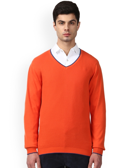 

Park Avenue Men Orange Solid Pullover