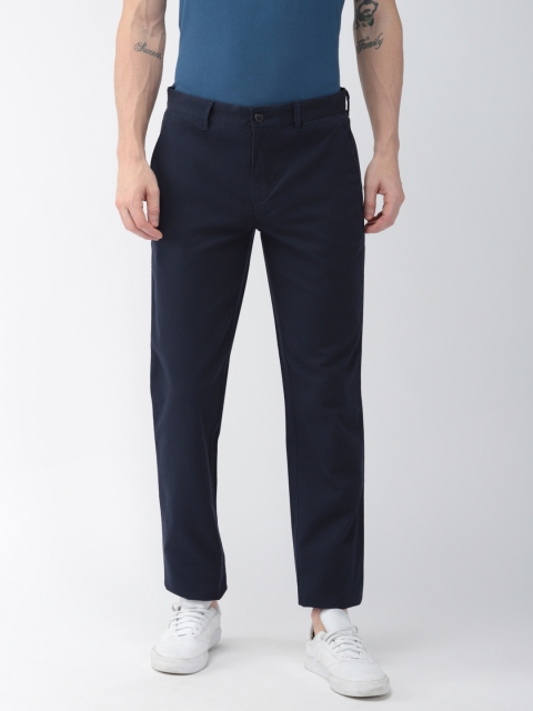 

Park Avenue Men Navy Blue Tapered Fit Solid Regular Trousers