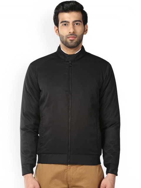 

Park Avenue Men Black Solid Open Front Jacket