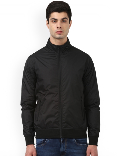 

Park Avenue Men Black Solid Open Front Jacket