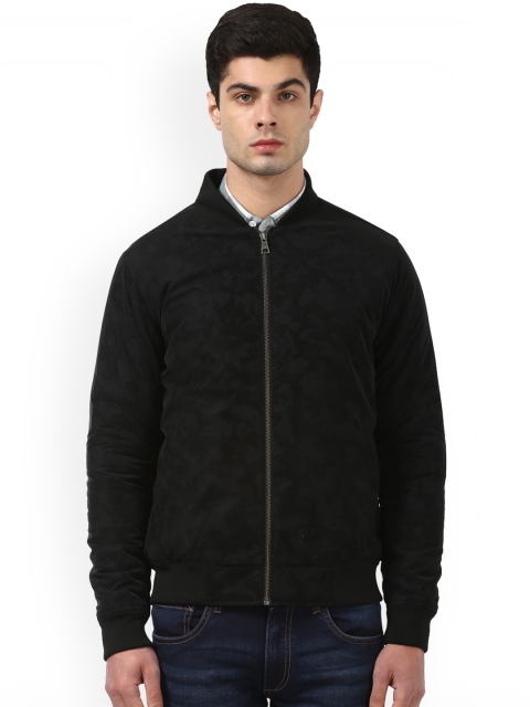 

Park Avenue Men Black Printed Bomber Jacket