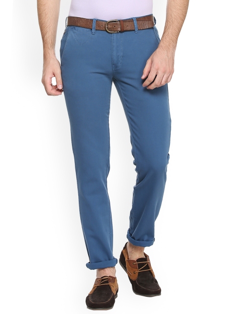 

Peter England Casuals Men Blue Slim Fit Solid Chinos