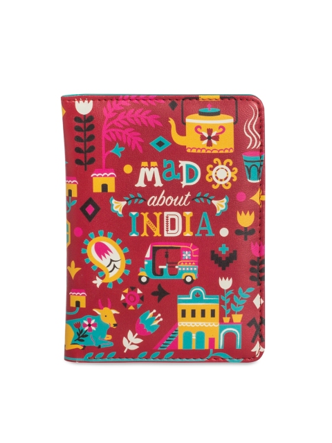 

Chumbak Women Red & Multicoloured Printed Passport Holder