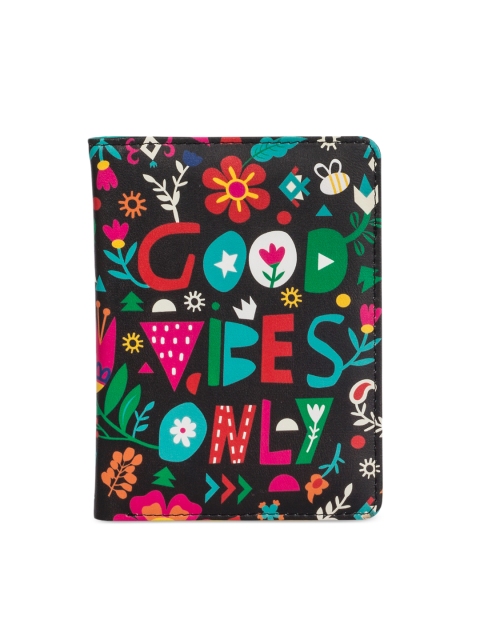 

Chumbak Women Black & Multicoloured Printed Passport Holder