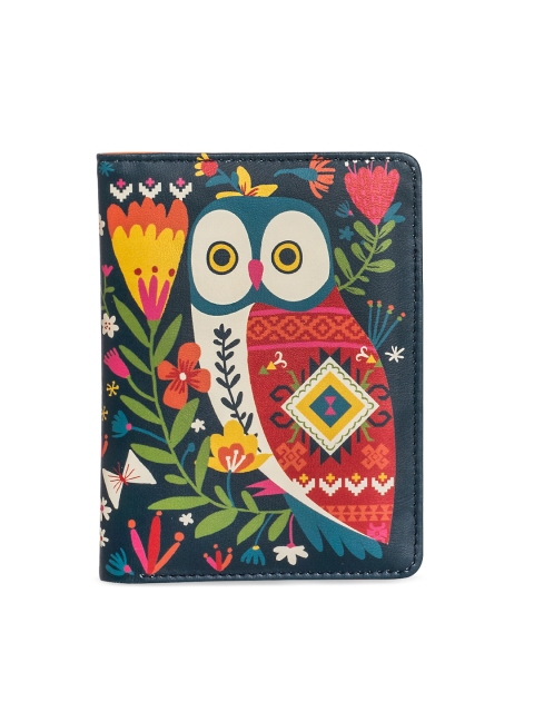 

Chumbak Women Blue & Multicoloured Printed Passport Holder