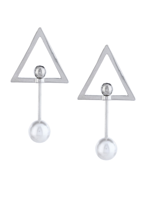 

Kazo Silver-Toned Triangular Drop Earrings