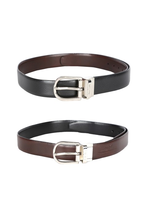 

Allen Solly Men Black & Brown Textured Reversible Belt