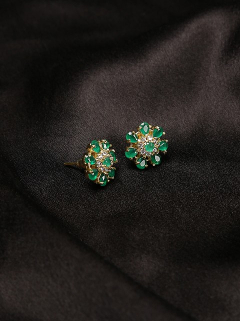 

Amavi Green Floral Orchid Studs