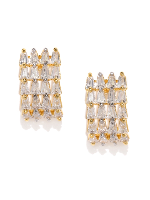 

Amavi Gold-Plated & White Geometric Studs
