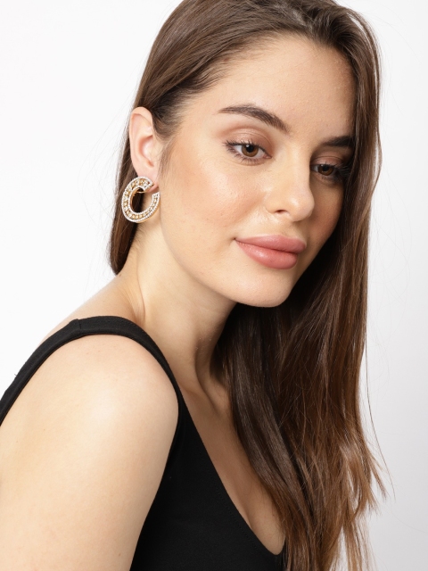 

Amavi Gold-Toned Circular & Open Drop Earrings