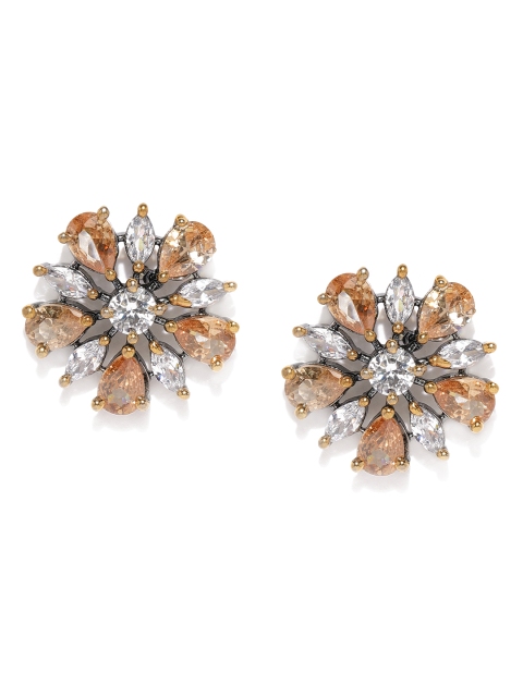 

Amavi Silver-Toned Floral Studs, Gold