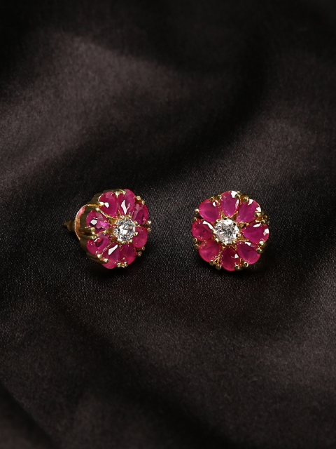 

Amavi Pink & Gold-Toned Little Daisy Floral Studs