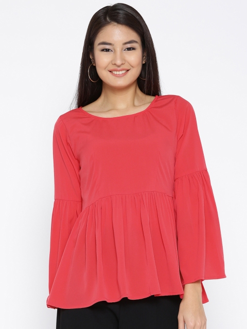 

Sera Women Red Solid Peplum Top