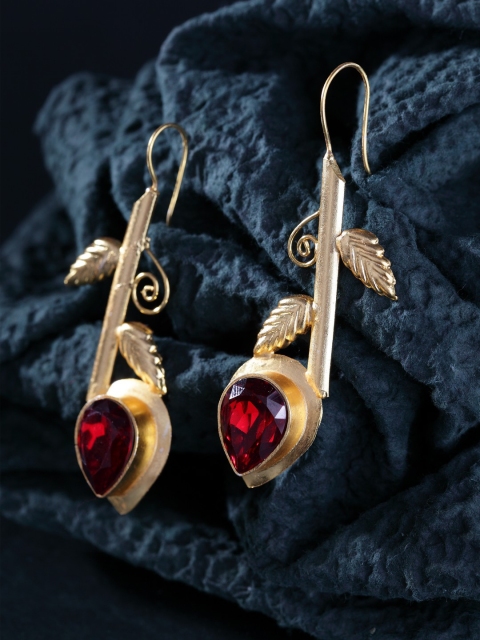 

DIVA WALK Gold-Plated Leaf Shaped Drop Earrings