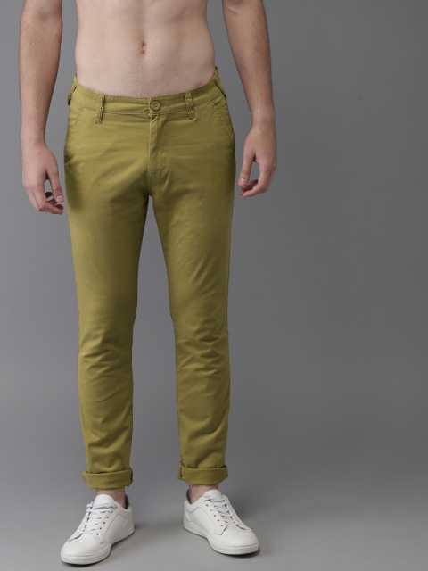 

HERE&NOW Men Khaki Slim Fit Solid Chinos