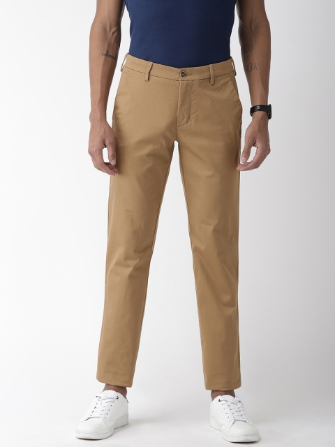 

Park Avenue Men Khaki LRT Slim Fit Solid Regular Trousers