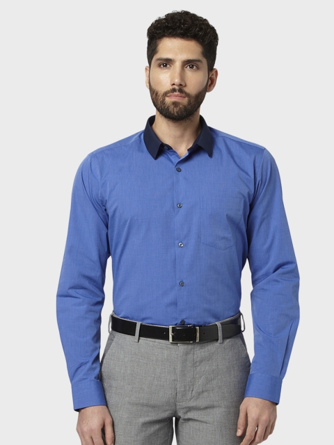 

Park Avenue Men Blue Slim Fit Solid Party Shirt