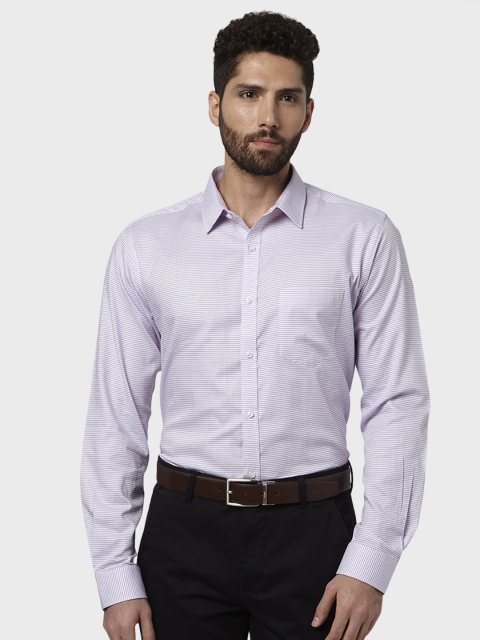 

Park Avenue Men Purple Slim Fit Striped Formal Shirt