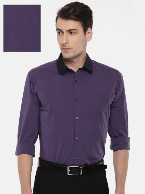 

Park Avenue Men Purple Manhattan Slim Fit Solid Semi Formal Shirt