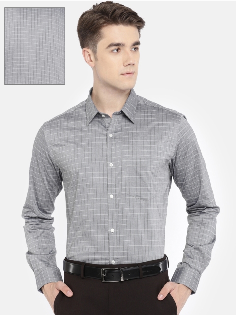 

Park Avenue Men Grey Super Slim Fit Checked Formal Shirt