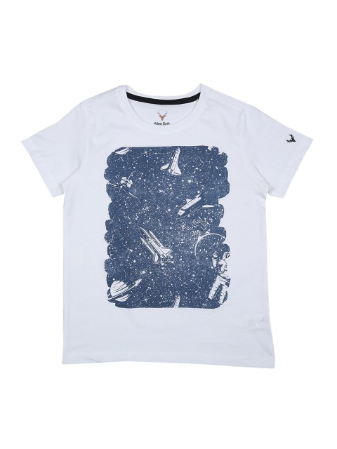 

Allen Solly Junior Boys Off-White Printed Round Neck T-shirt